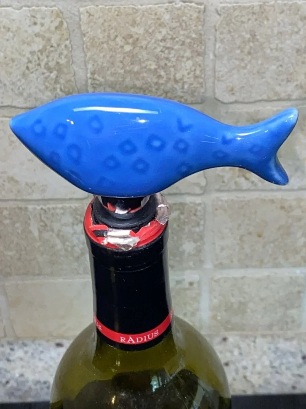 Adorable Blue Whale Wine Bottle Stoppers with Stainless Steel Posts, Qty 2
